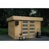 Abri de jardin Odense 9,19m² en bois massif 28mm à toit plat - SOLID Ma boutique